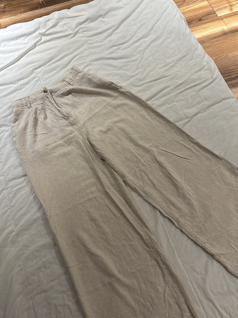 Forever 21 Wide-Leg Corduroy Pants — Light Taupe